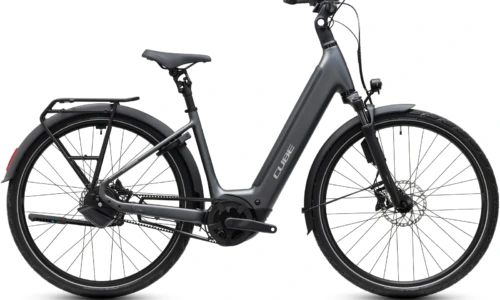 Bicicleta eléctrica Cube Supreme Hybrid Deluxe SLT 600 slabgrey´n´chrome Cuadro abierto – vista lateral | Ebike.es