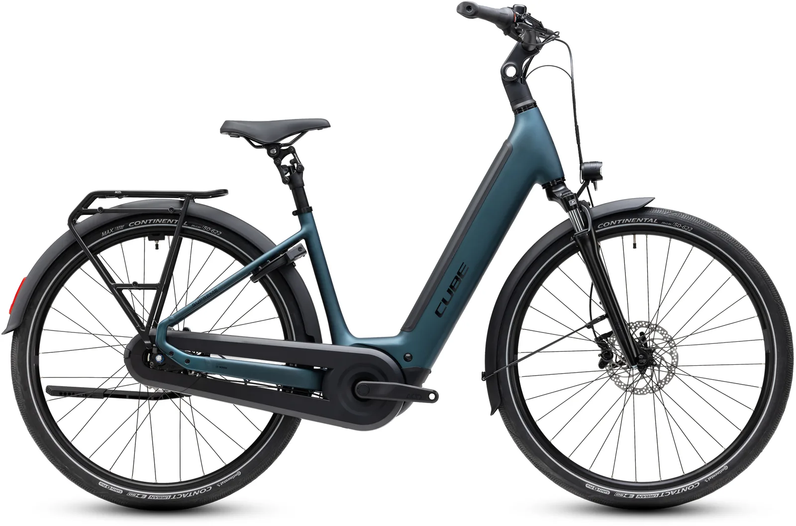 Cube Supreme RT Hybrid Comfort EX 600 Wh royalgreen´n´black – Bicicleta Eléctrica Urbana 2027 Cuadro abierto