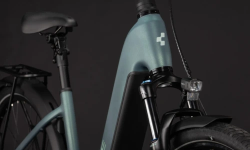 Bicicleta eléctrica Cube Touring Hybrid Deluxe SLX 800 greengranit´n´green Cuadro abierto – detalle 5 | Ebike.es