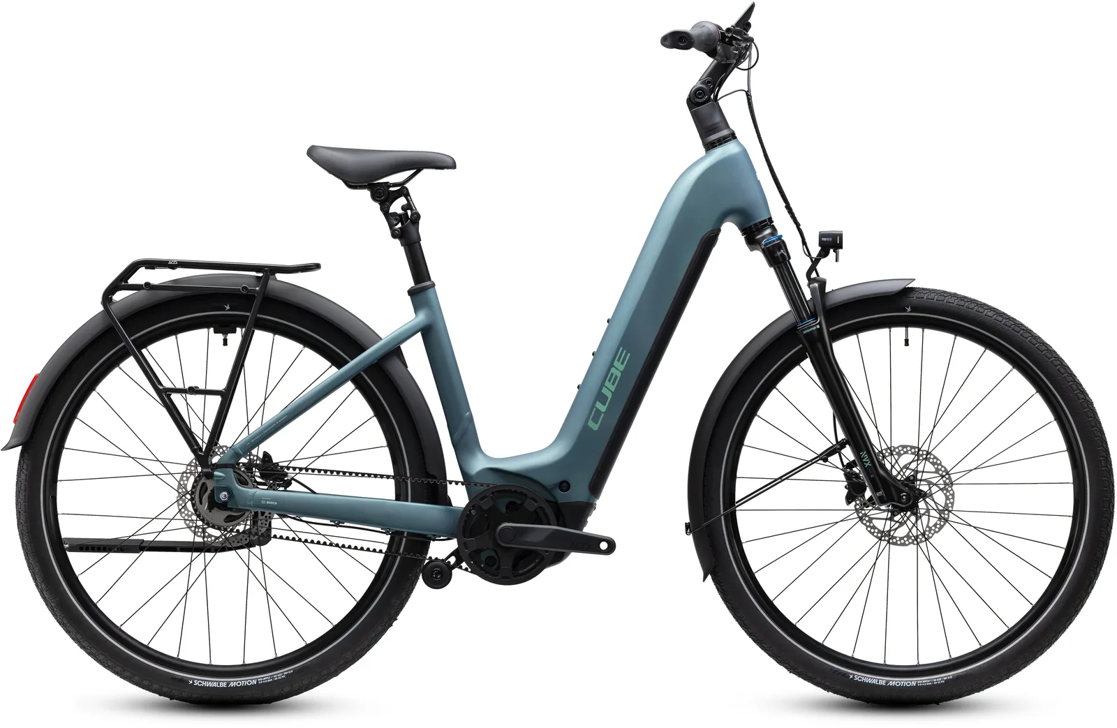 Cube Touring Hybrid Deluxe SLX 800 Wh greengranit´n´green – Bicicleta Eléctrica Trekking 2027 Cuadro abierto