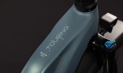Bicicleta eléctrica Cube Touring Hybrid Deluxe SLX 800 greengranit´n´green Cuadro semiabierto – detalle 1 | Ebike.es