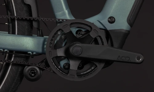 Bicicleta eléctrica Cube Touring Hybrid Deluxe SLX 800 greengranit´n´green Cuadro semiabierto – detalle 3 | Ebike.es