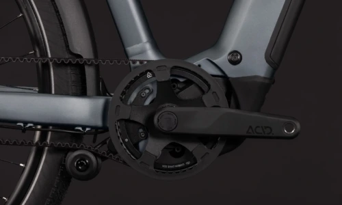 Bicicleta eléctrica Cube Touring Hybrid Deluxe SLX 800 slabgrey´n´chrome Cuadro semiabierto – detalle 3 | Ebike.es