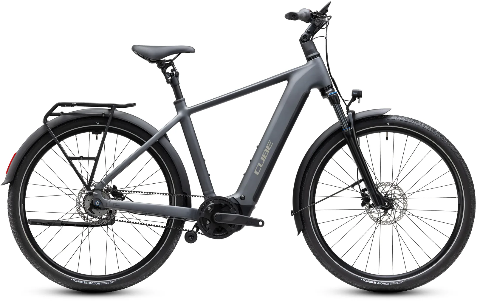 Cube Touring Hybrid Deluxe SLX 800 Wh slabgrey´n´chrome – Bicicleta Eléctrica Trekking 2027 Barra alta ebike.es Gran tienda de bicicletas eléctricas en España Bicicleta eléctrica Cube Touring Hybrid Deluxe SLX 800 slabgrey´n´chrome Barra alta – vista lateral | Ebike.es