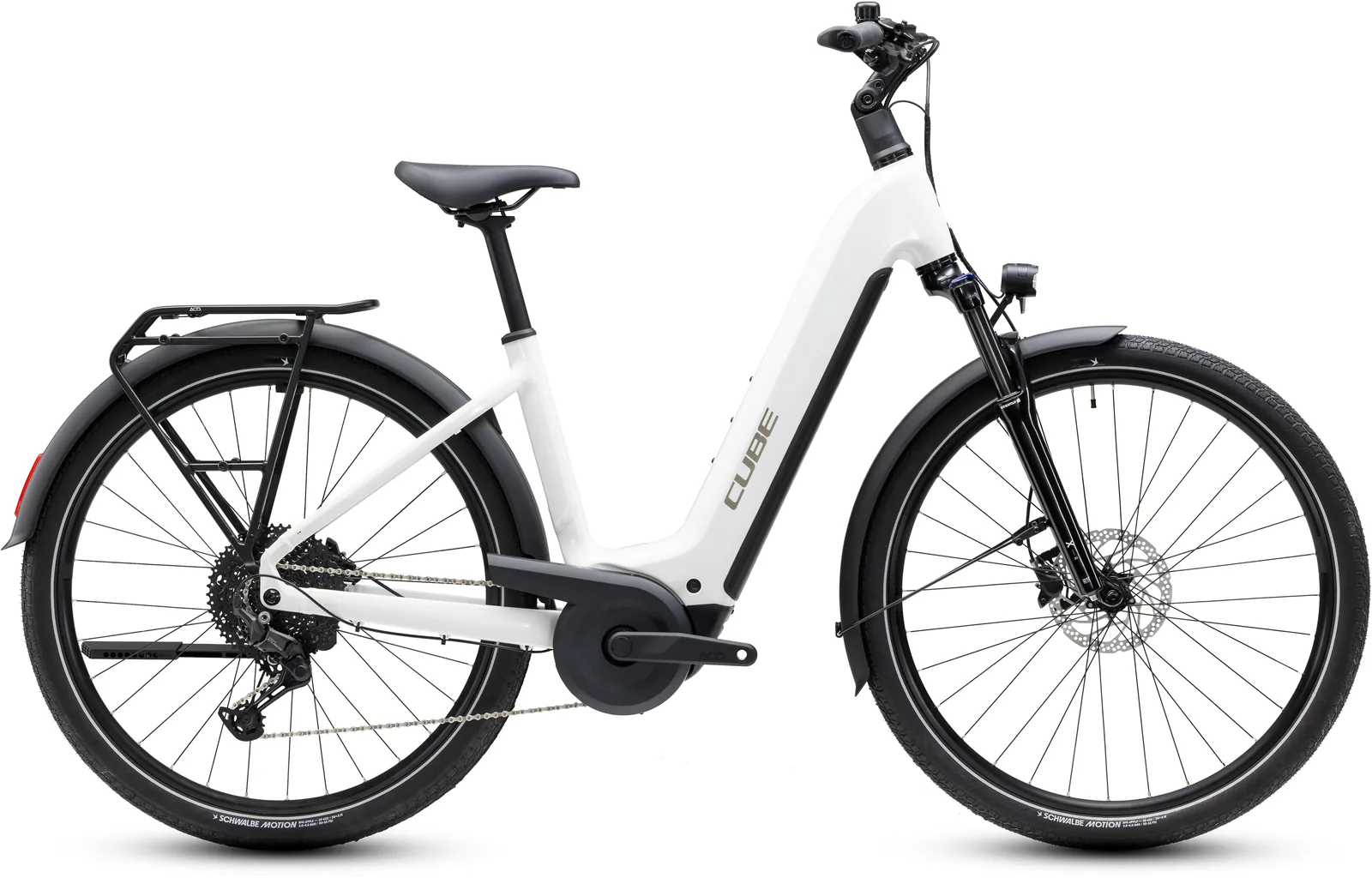 Cube Touring Hybrid ONE 600 Wh metallicwhite´n´chrome – Bicicleta Eléctrica Trekking 2027 Cuadro abierto