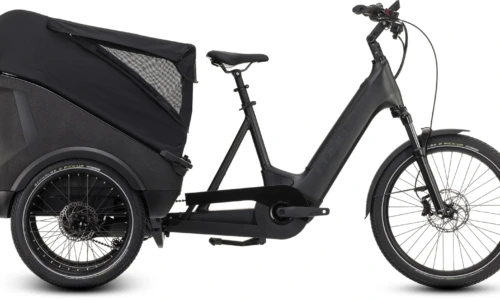 Bicicleta eléctrica Cube Trike Cargo Hybrid 750 grey´n´reflex – vista lateral | Ebike.es