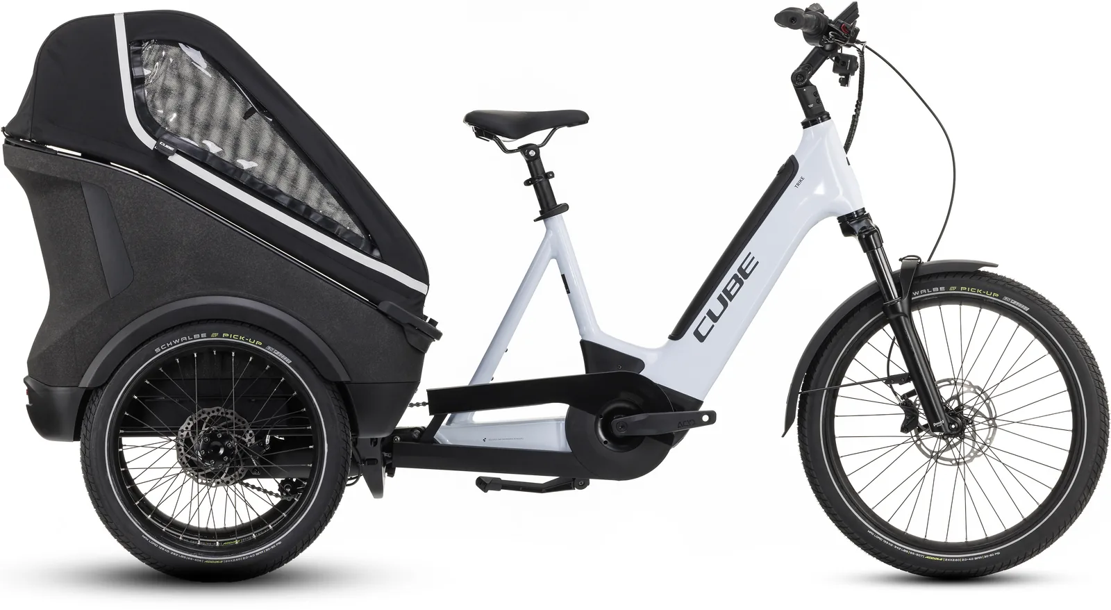 Cube Trike Family Hybrid 750 Wh flashwhite´n´reflex – Bicicleta Eléctrica de Carga 2027 ebike.es Gran tienda de bicicletas eléctricas en España Bicicleta eléctrica Cube Trike Family Hybrid 750 flashwhite´n´reflex – vista lateral | Ebike.es